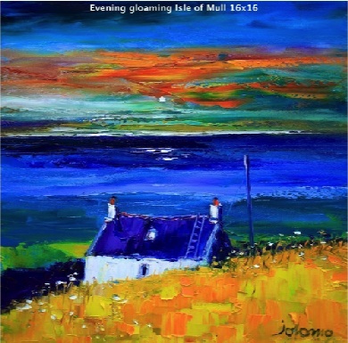Evening gloaming Isle of Mull 16x16  SOLD